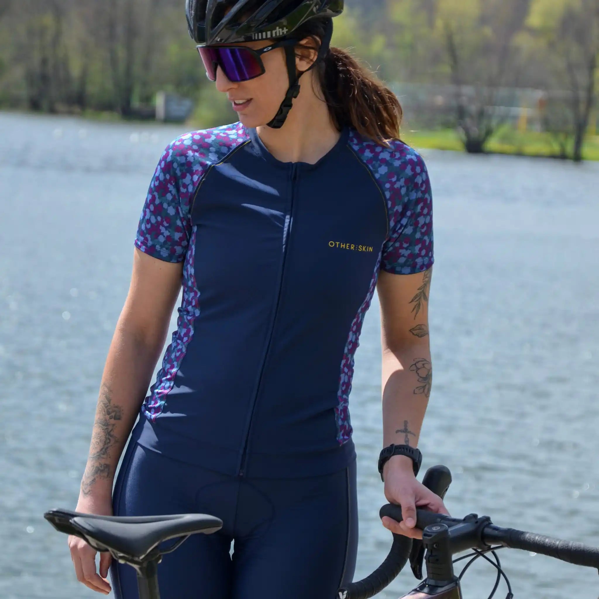 MAILLOT CYCLISME FEMME BLEU