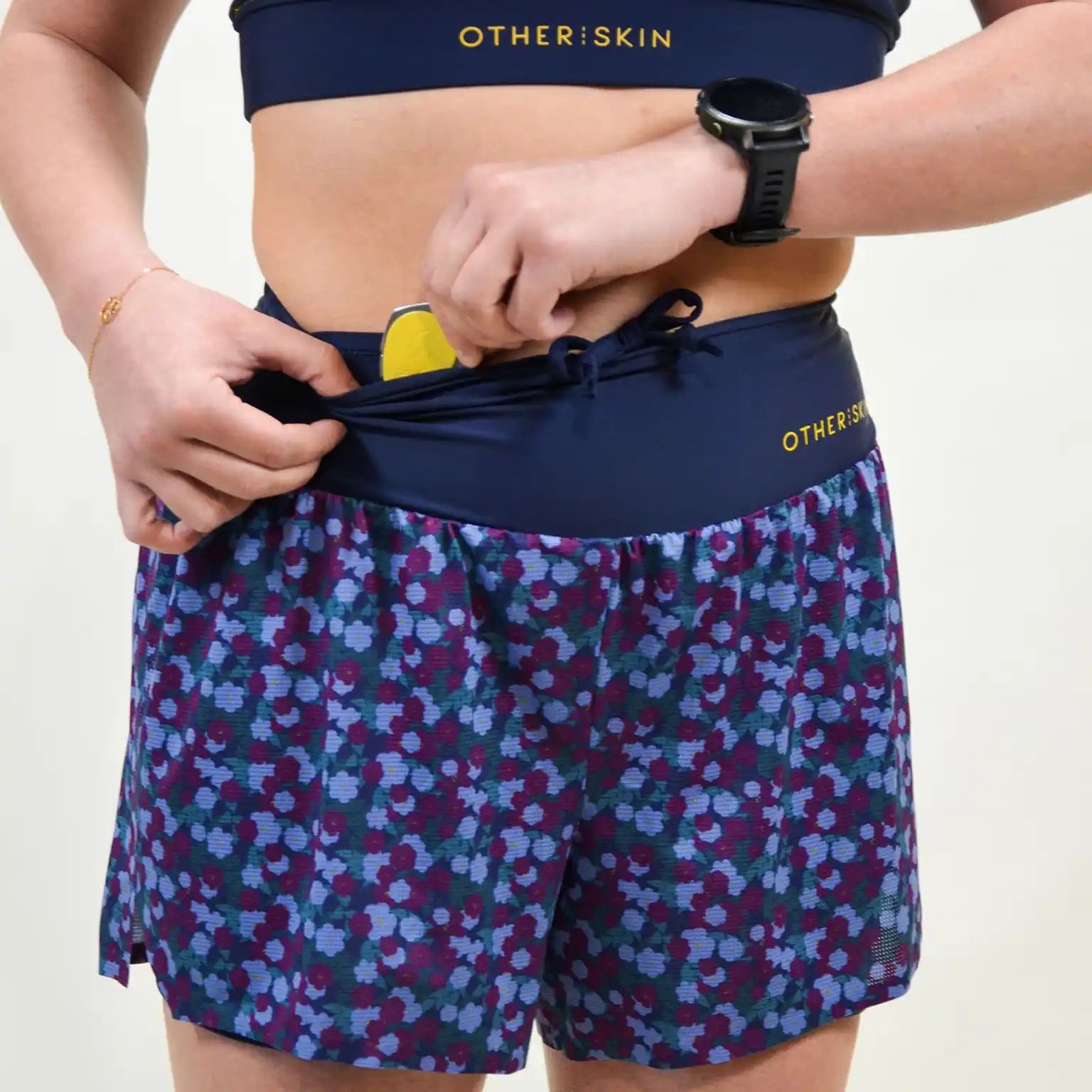SHORT RUNNING FEMME BLEU FLORAL