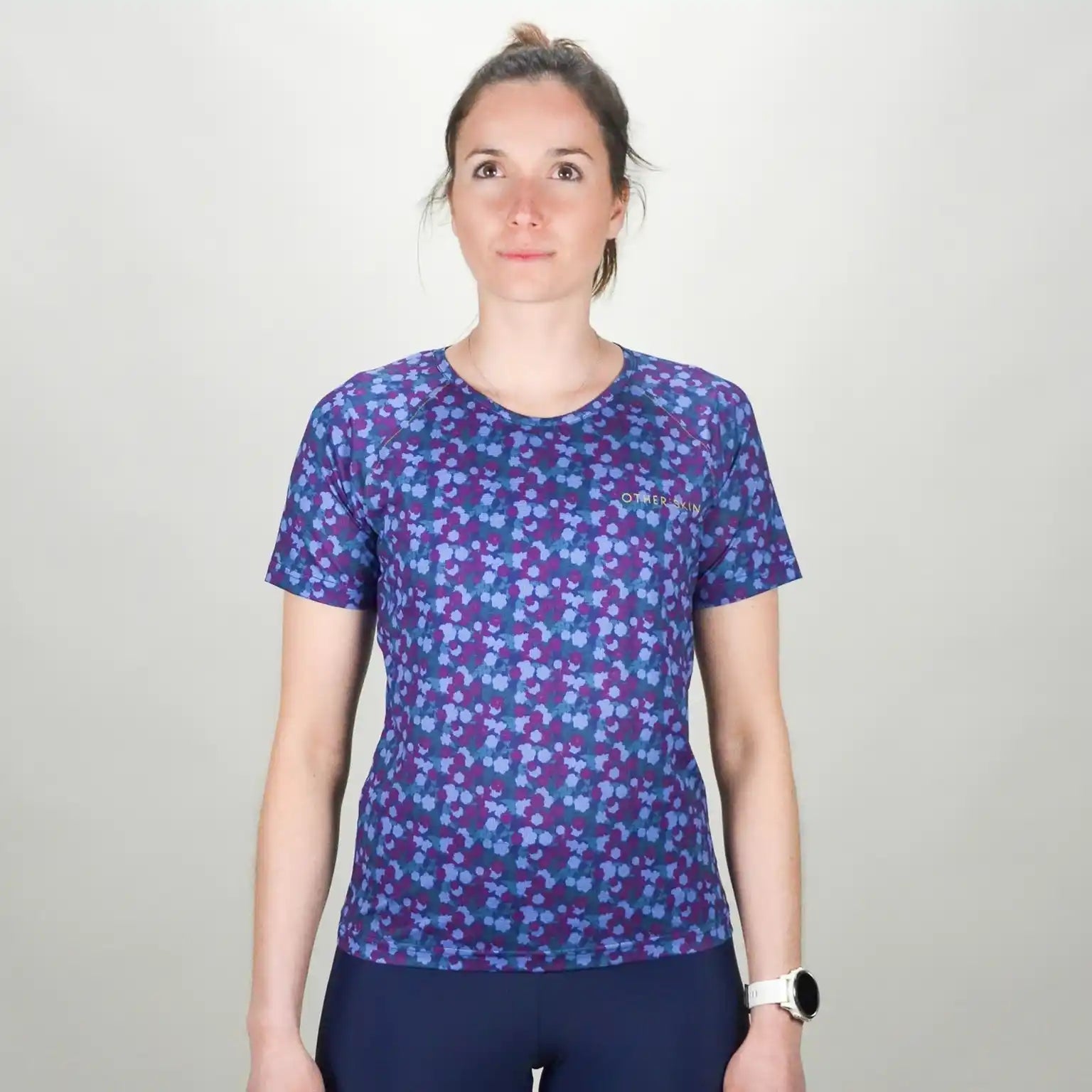 TEE-SHIRT MULTISPORT FEMME BLEU FLORAL
