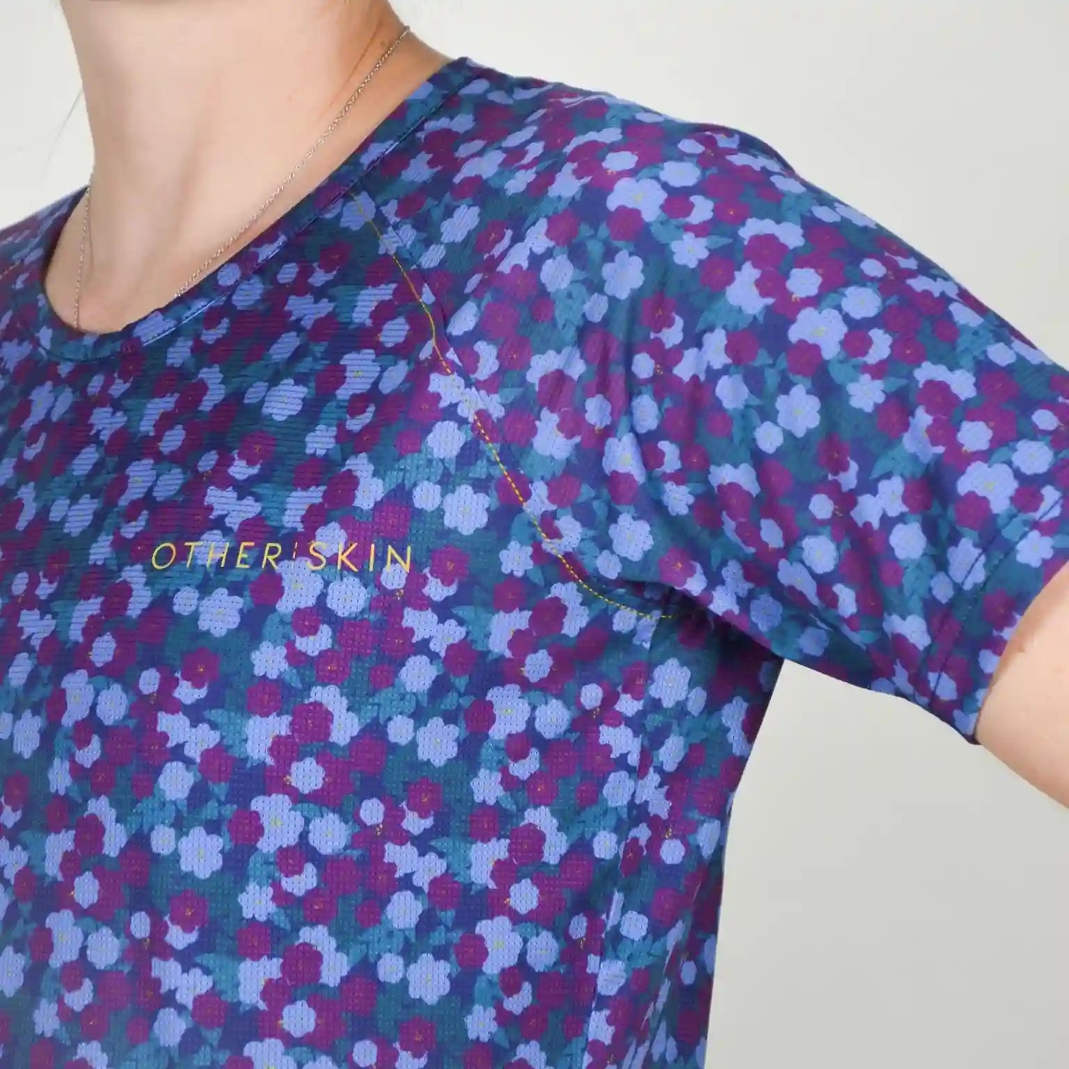 TEE-SHIRT MULTISPORT FEMME BLEU FLORAL